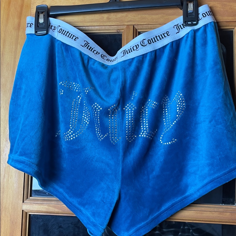 Juicy Couture Sky-blue Velour Lounge Shorts, Size L